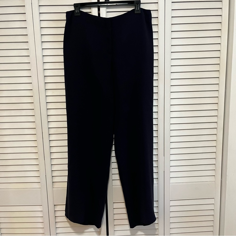 Eileen Fisher Medium Navy Blue Silk Blend Pants Trousers New